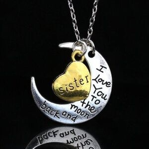 2/$21 Ladies Moon Heart Necklace 